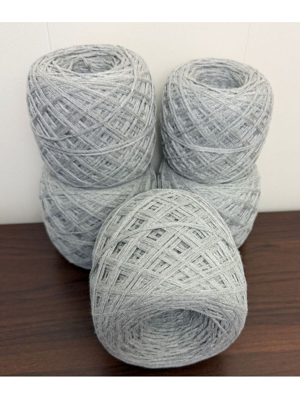 Reclaimed 100% Cotton Worsted Yarn 1512 Yds Light Gray 700g (5 Cakes)